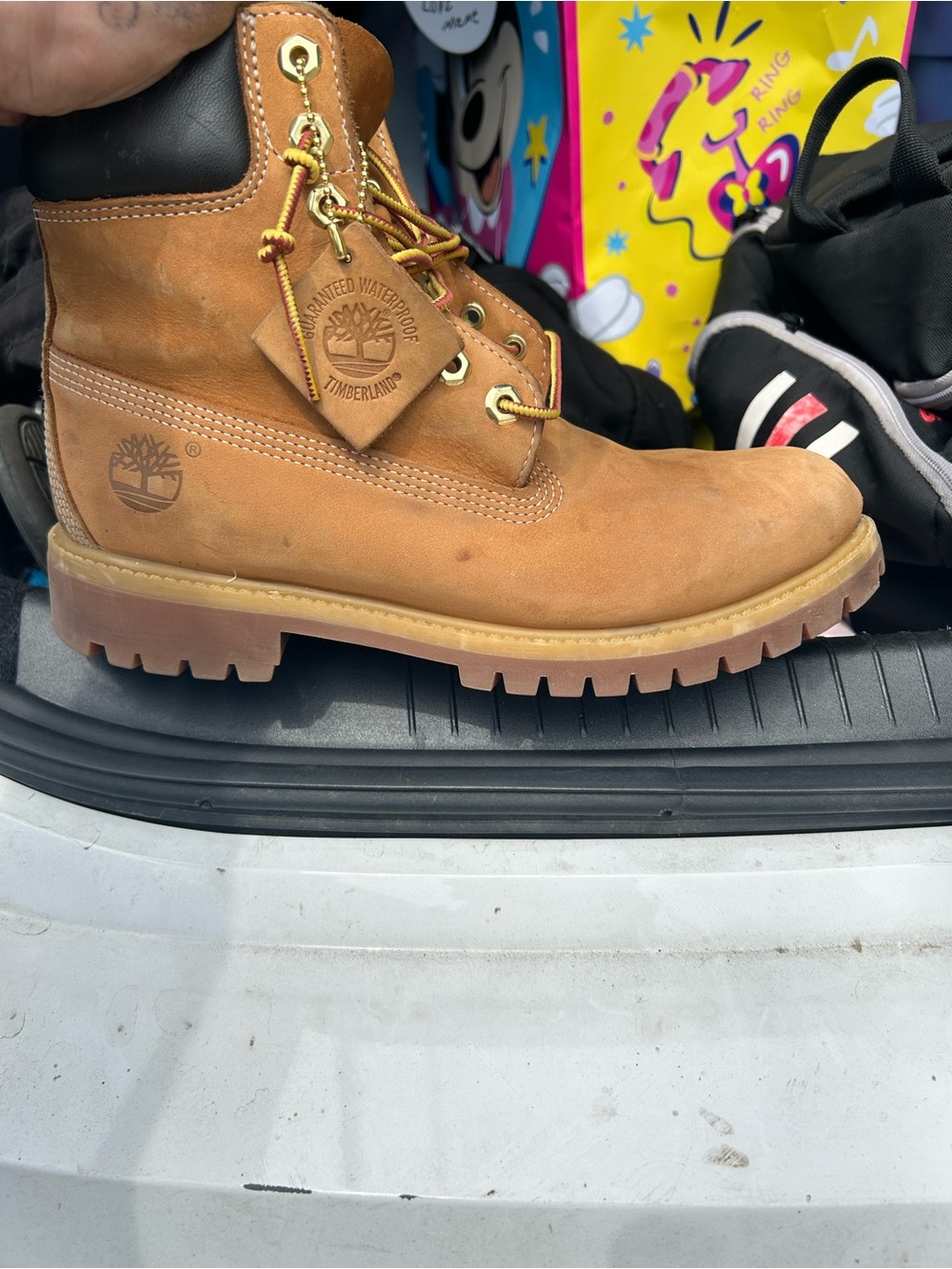 Timberland Men’s Wheat Nubuck Work Boot with Black Collar